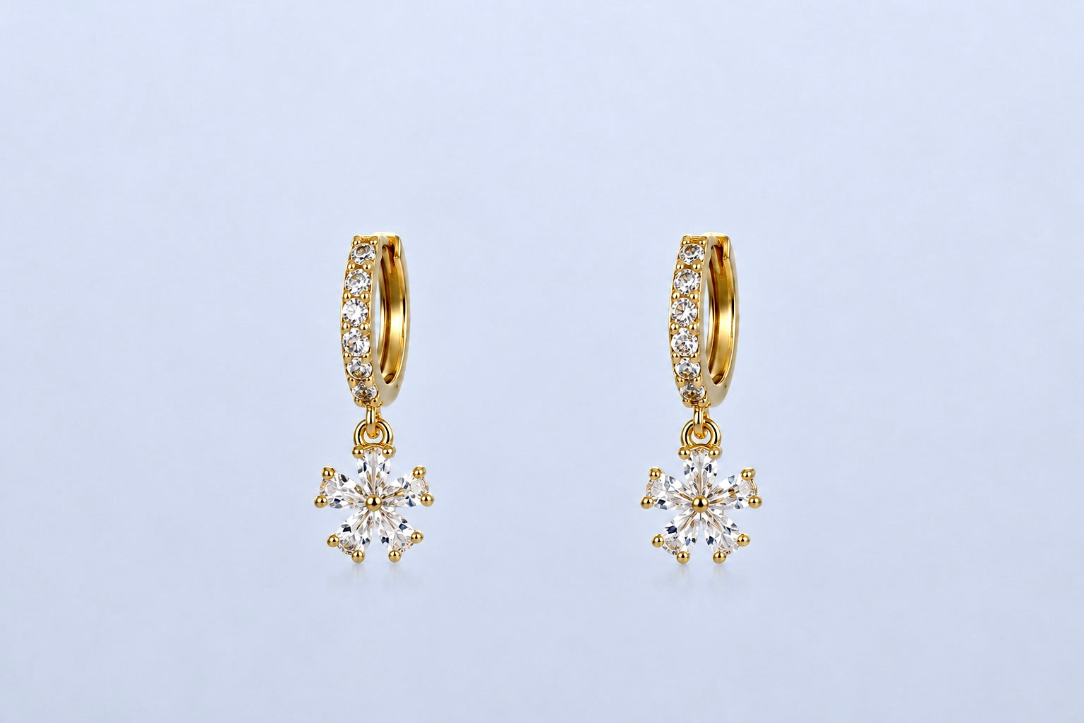 Crystal Dewdrop Statement Earrings | Silver Crystal Dangle Earrings for Women