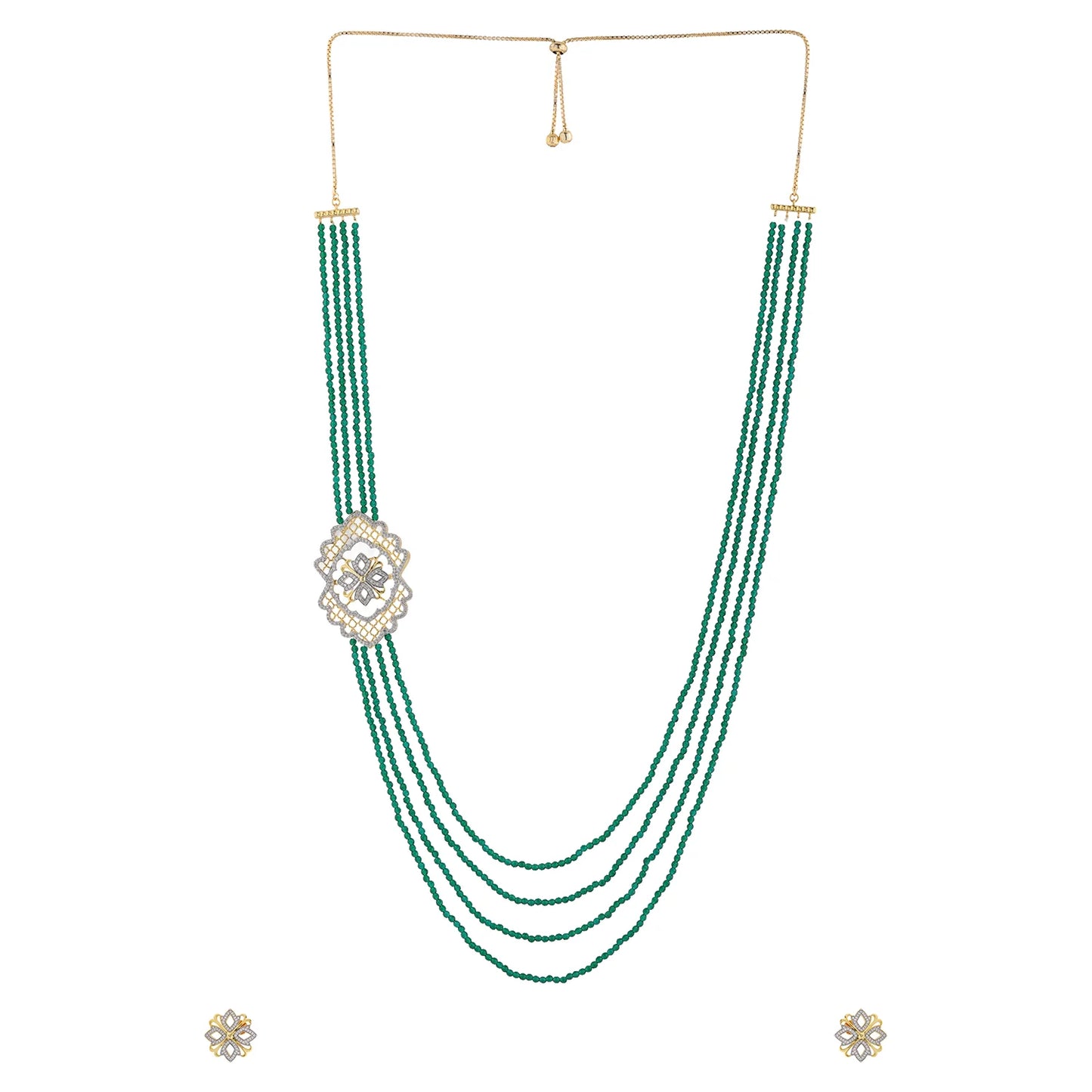 Shahi Dwar Jhalar Raani Haar Beaded Necklace Set