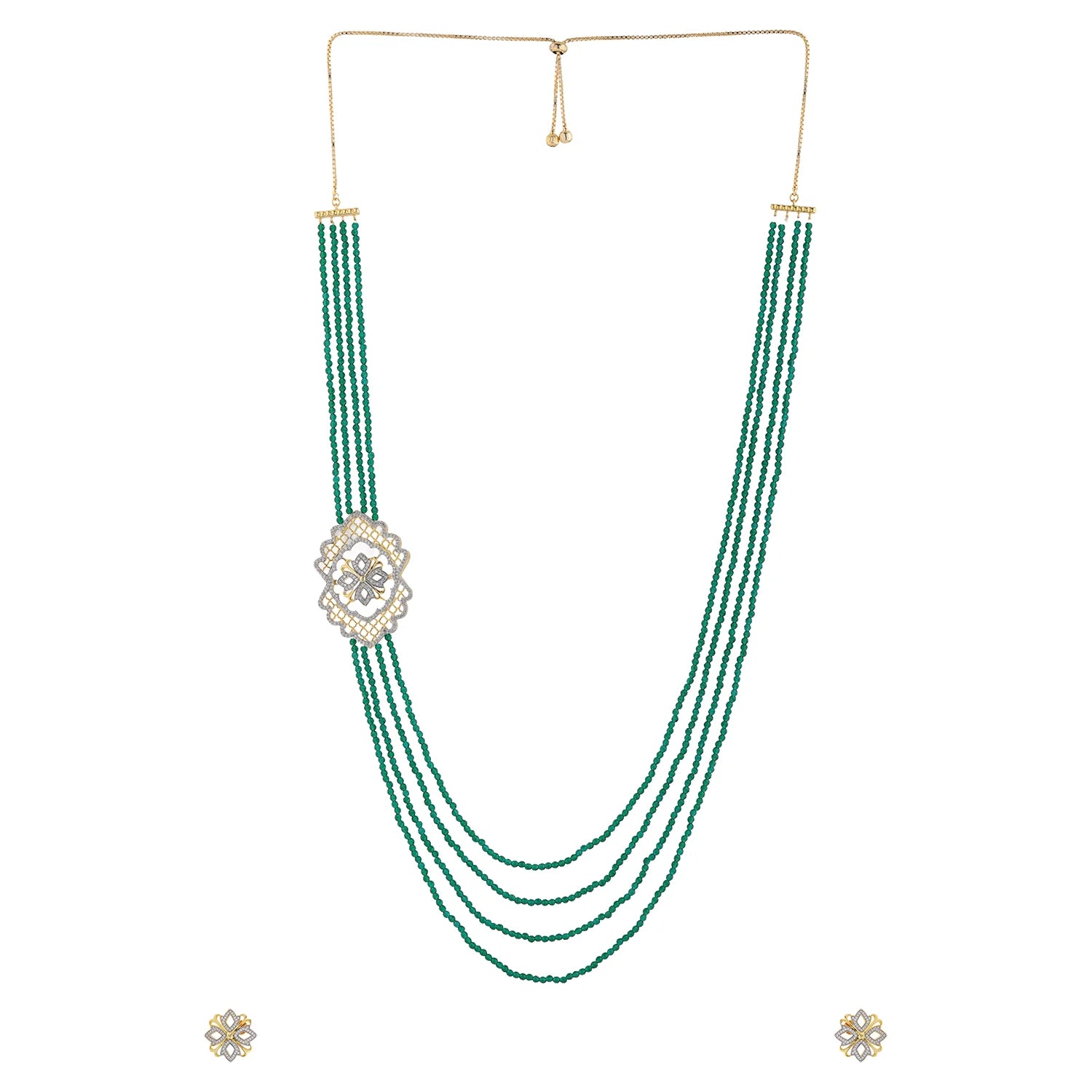 Shahi Dwar Jhalar Raani Haar Beaded Necklace Set